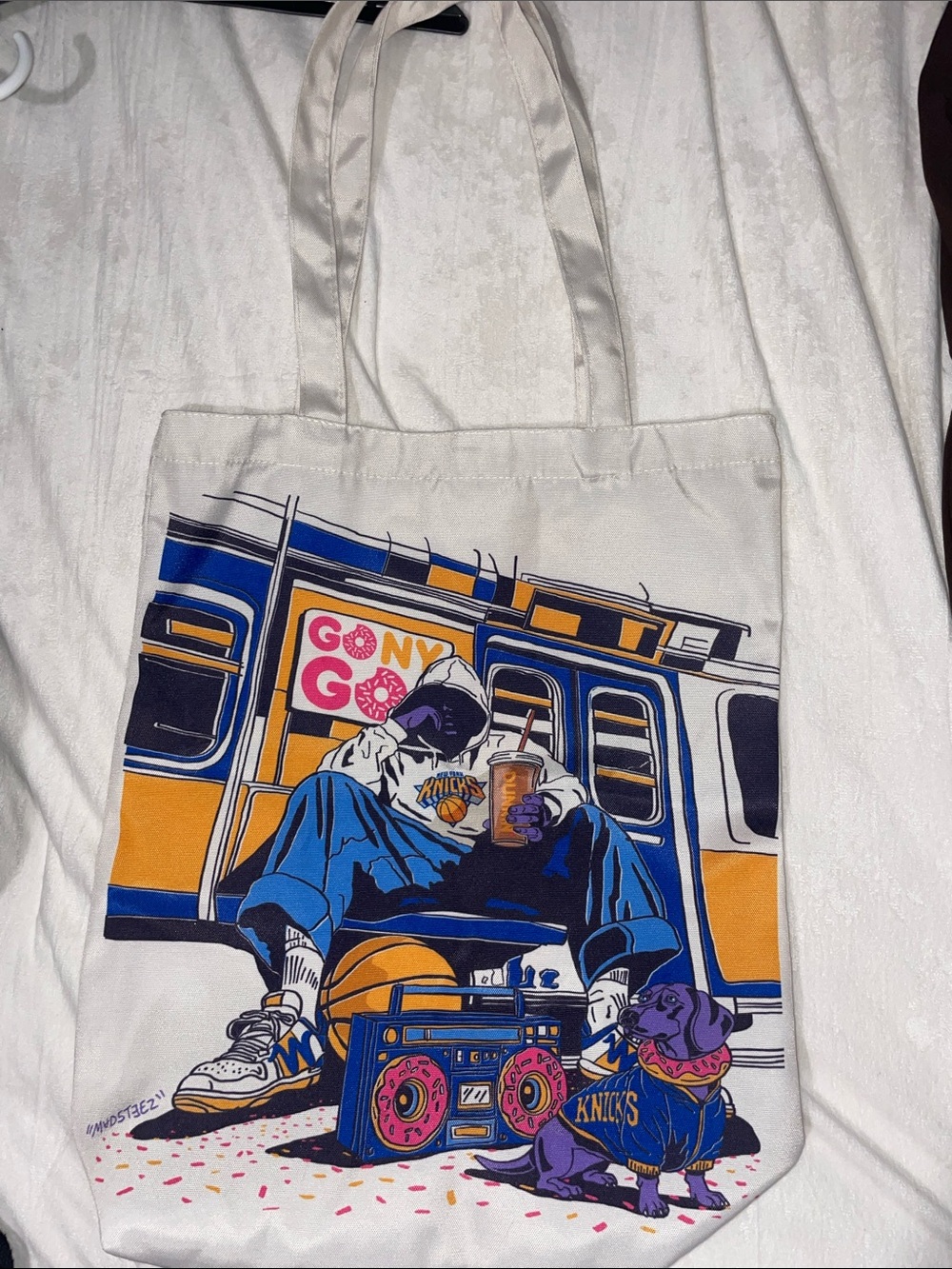 Dunkin X NY Knicks tote bag